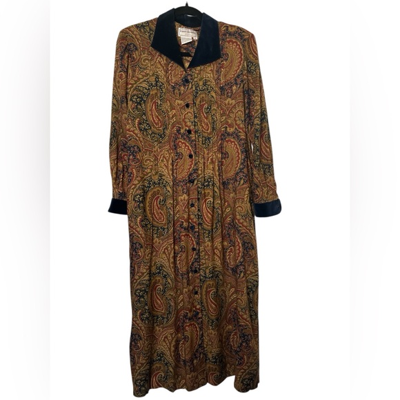 karin stevens Dresses & Skirts - Vintage 90s Karin Stevens Paisley Midi Dress  Petite 10 Cottagecore Penny Lane